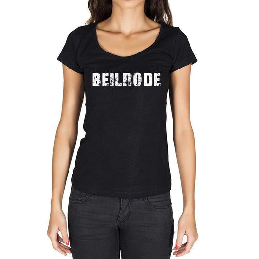 Beilrode German Cities Black Womens Short Sleeve Round Neck T-Shirt 00002 - Casual