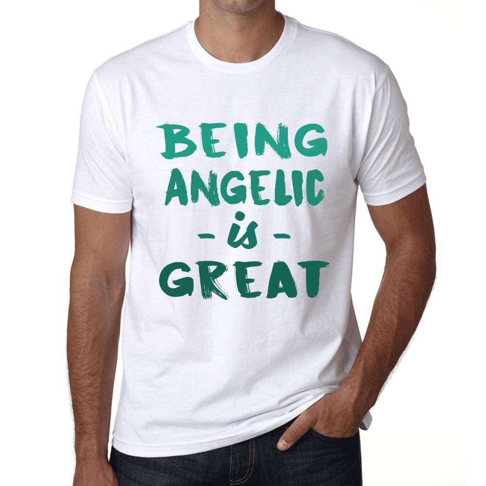 Being Angelic Is Great White Mens Short Sleeve Round Neck T-Shirt Gift Birthday 00374 - White / Xs - Casual