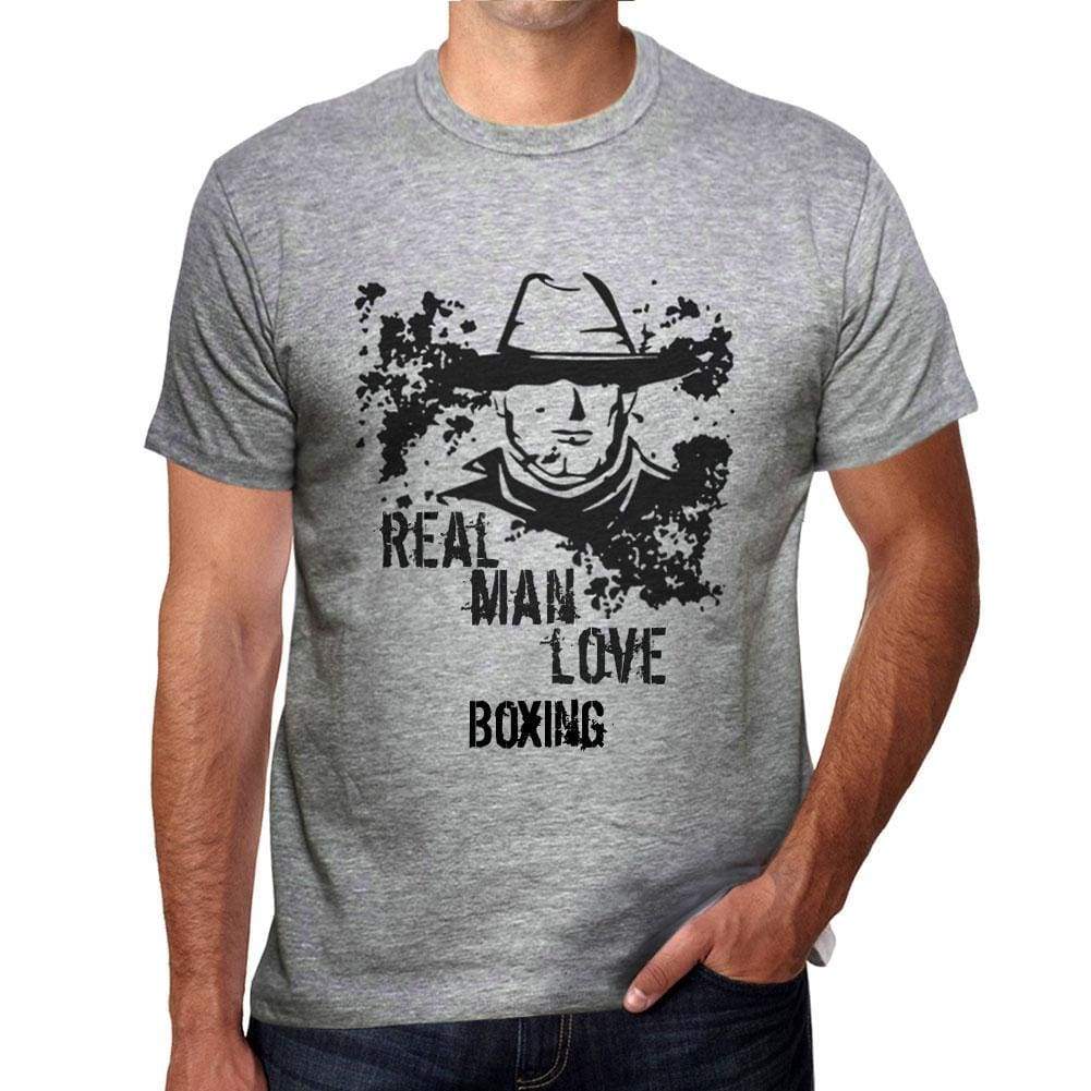 Boxing Real Men Love Boxing Mens T Shirt Grey Birthday Gift 00540 - Grey / S - Casual