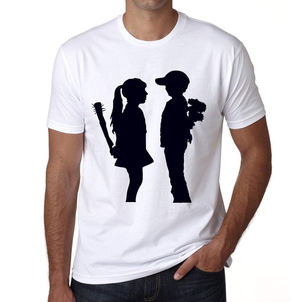 Boy Meets Girl Mens Tee White 100% Cotton 00164