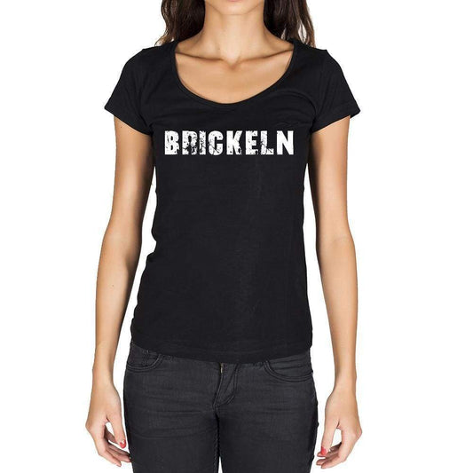 Brickeln German Cities Black Womens Short Sleeve Round Neck T-Shirt 00002 - Casual