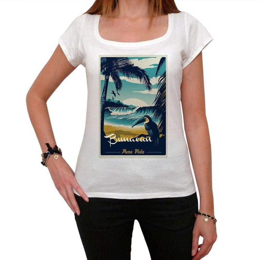 Bunacan Pura Vida Beach Name White Womens Short Sleeve Round Neck T-Shirt 00297 - White / Xs - Casual