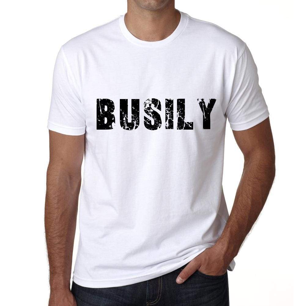 Busily Mens T Shirt White Birthday Gift 00552 - White / Xs - Casual