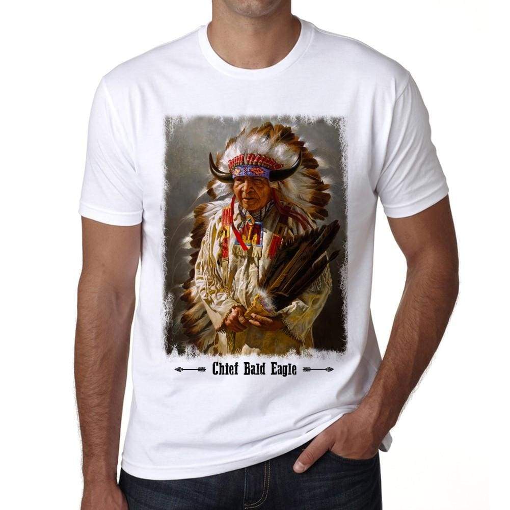 Chief Bald Eagle Tshirt David Bald Eagle Tshirt David Bald Eagle Elder Mens White Tee 00246