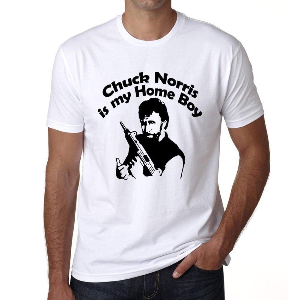 Chuck Norris My Home Boy Mens White Tee 100% Cotton 00217