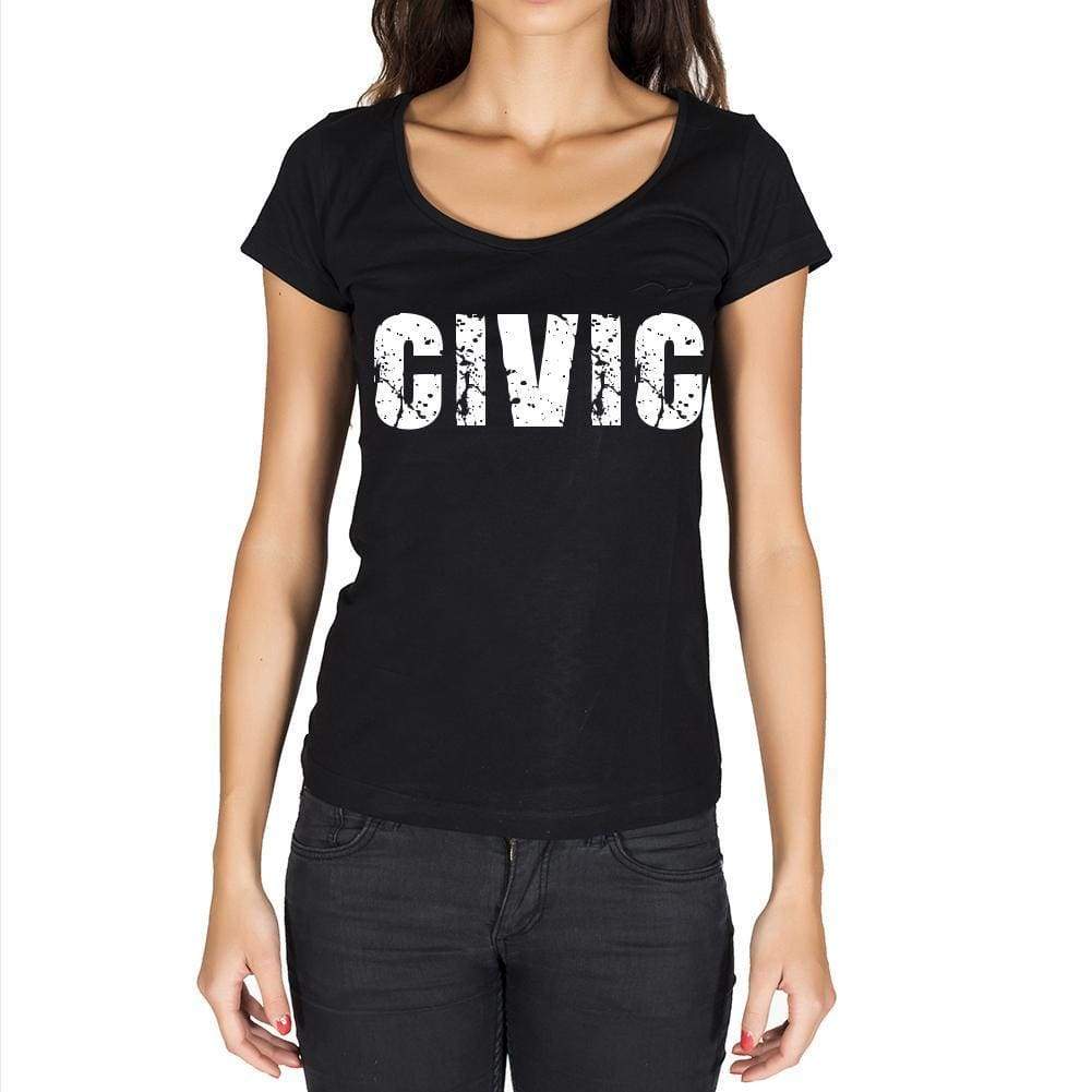 Civic Womens Short Sleeve Round Neck T-Shirt - Casual