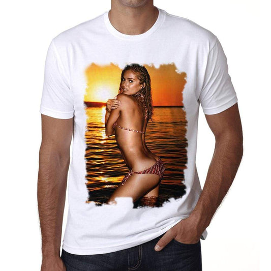 Clara Morgane Mens T Shirt White Birthday Gift 00515 - White / Xs - Casual