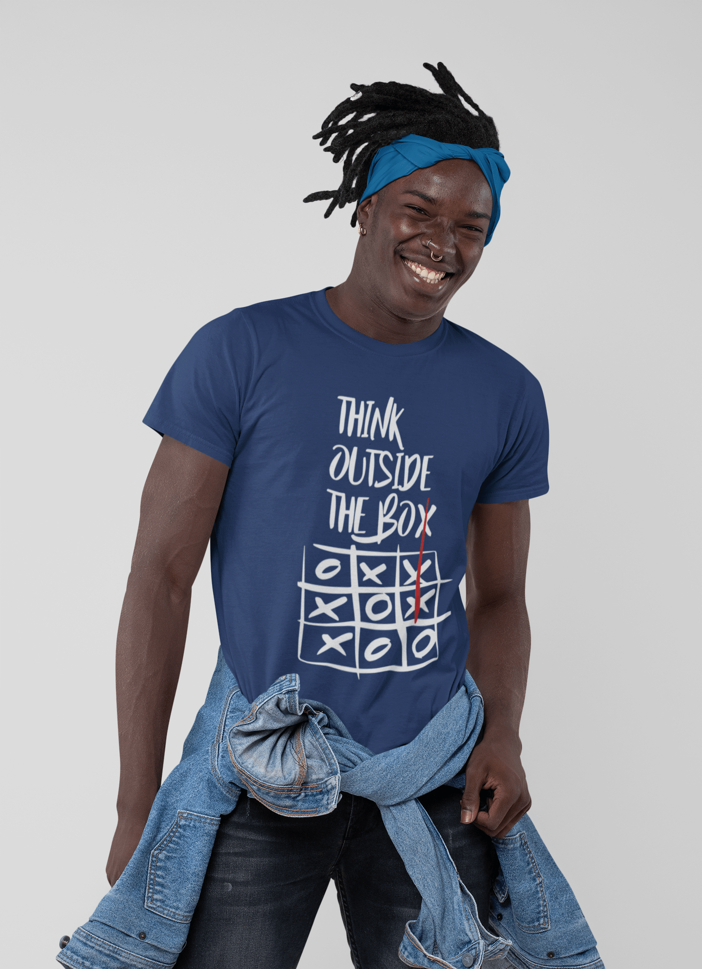 Ultrabasic - Homme T-Shirt Graphique Think Outside The Box Royal