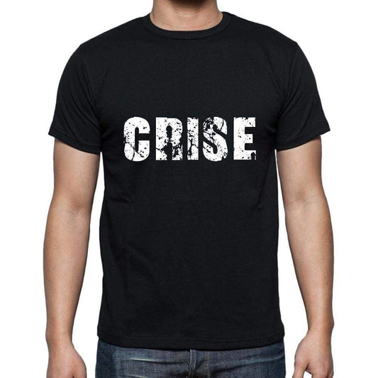 Crise Mens Short Sleeve Round Neck T-Shirt 5 Letters Black Word 00006 - Casual