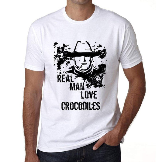 Crocodiles Real Men Love Crocodiles Mens T Shirt White Birthday Gift 00539 - White / Xs - Casual