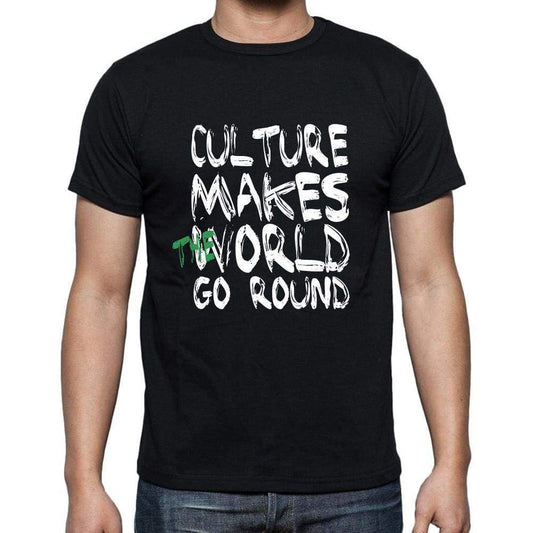 Culture World Goes Round Mens Short Sleeve Round Neck T-Shirt 00082 - Black / S - Casual