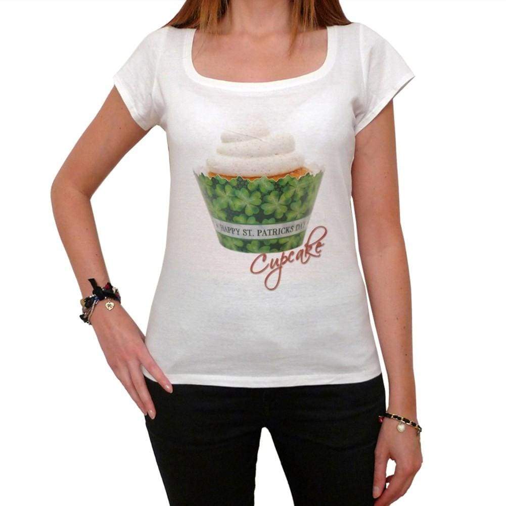 Cupcake Happy St Patricks Day Womens Short Sleeve Scoop Neck Tee 00152