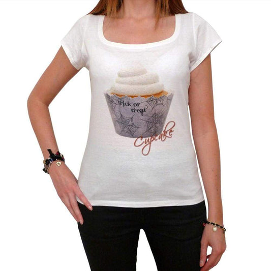 Cupcake Trick Or Treat Womens Short Sleeve Scoop Neck Tee 00152