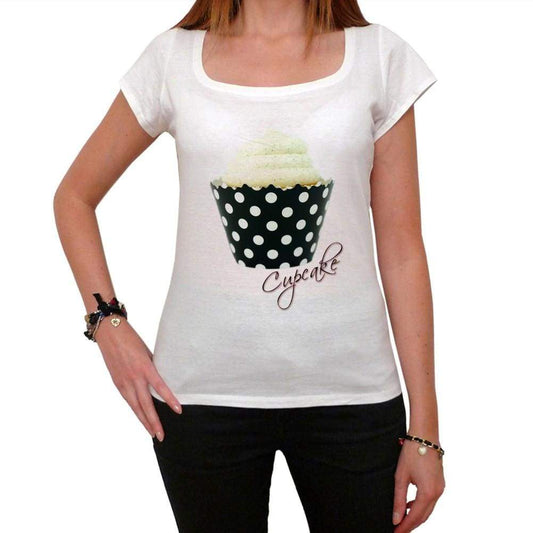 Cupcake White Dot Womens Short Sleeve Scoop Neck Tee 00152