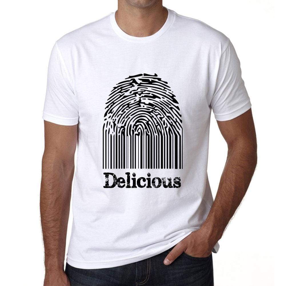 Delicious Fingerprint White Mens Short Sleeve Round Neck T-Shirt Gift T-Shirt 00306 - White / S - Casual