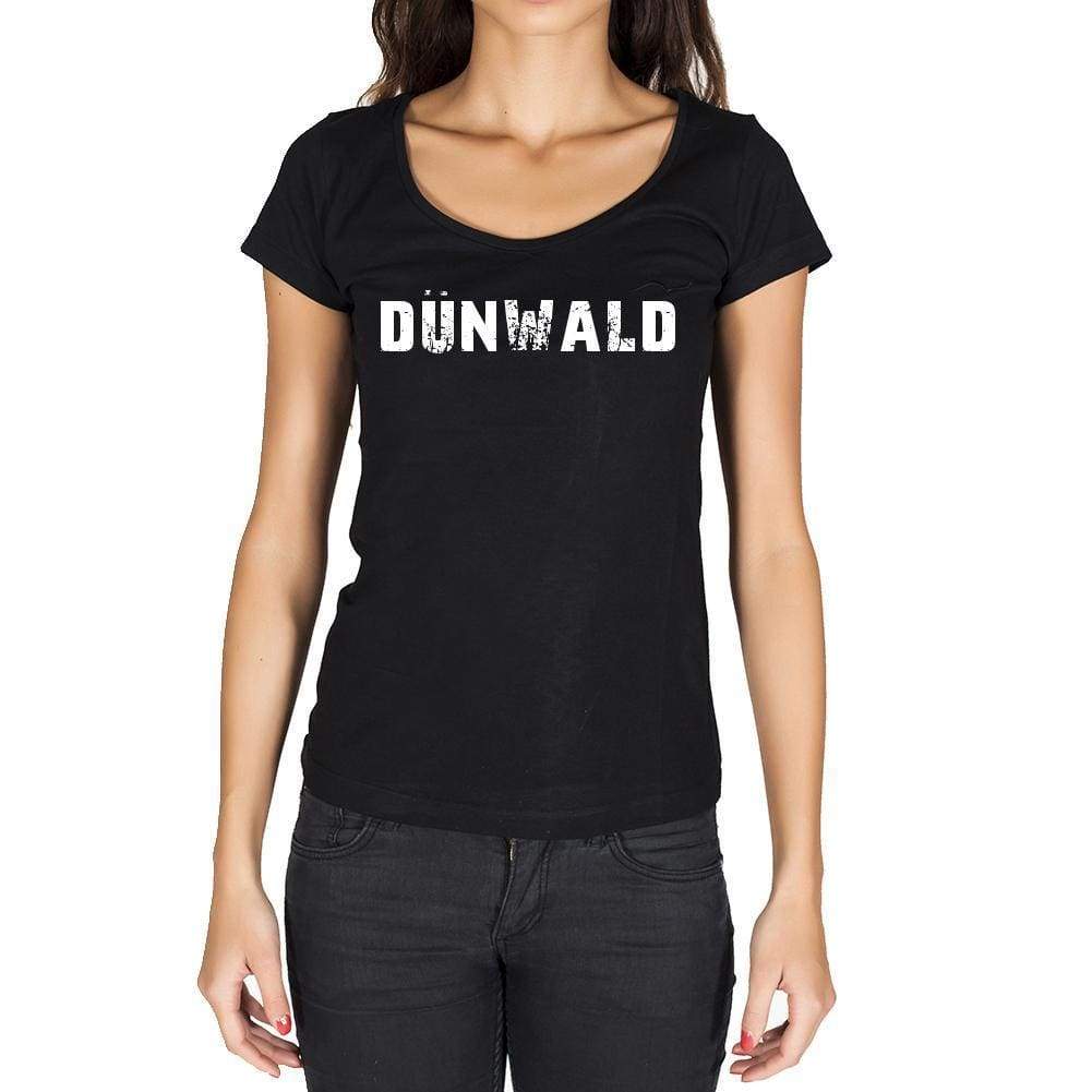 Dünwald German Cities Black Womens Short Sleeve Round Neck T-Shirt 00002 - Casual