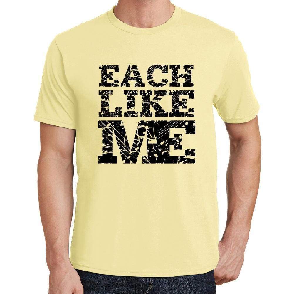 Each Like Me Yellow Mens Short Sleeve Round Neck T-Shirt 00294 - Yellow / S - Casual