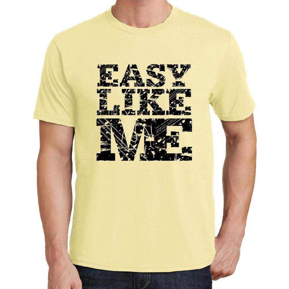 Easy Like Me Yellow Mens Short Sleeve Round Neck T-Shirt 00294 - Yellow / S - Casual