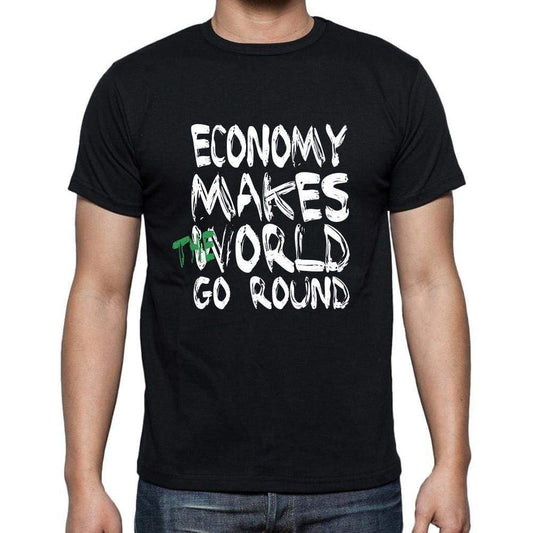 Economy World Goes Round Mens Short Sleeve Round Neck T-Shirt 00082 - Black / S - Casual