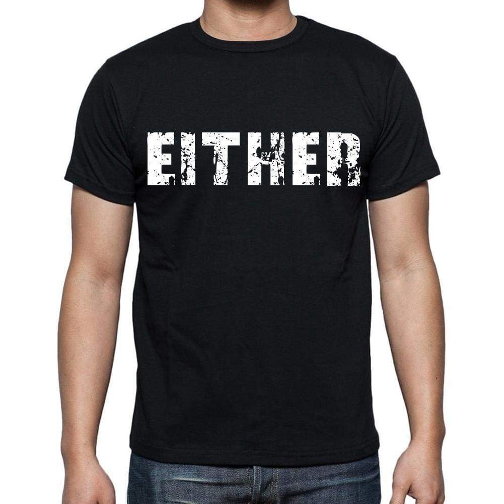 Either Mens Short Sleeve Round Neck T-Shirt Black T-Shirt En