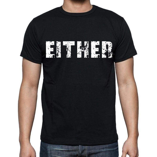 Either Mens Short Sleeve Round Neck T-Shirt Black T-Shirt En