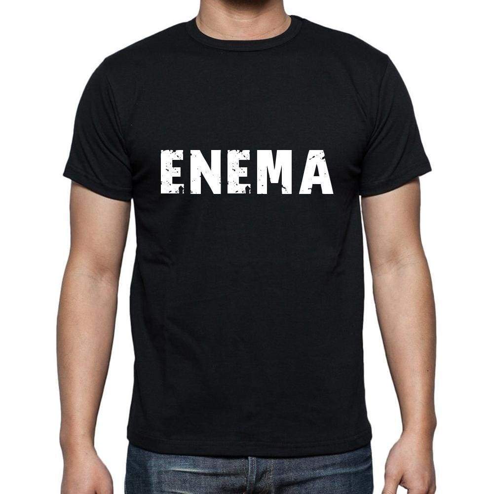 Enema Mens Short Sleeve Round Neck T-Shirt 5 Letters Black Word 00006 - Casual