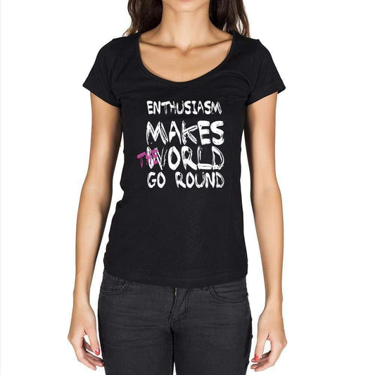 Enthusiasm World Goes Round Womens Short Sleeve Round Neck T-Shirt 00081 - Black / Xs - Casual