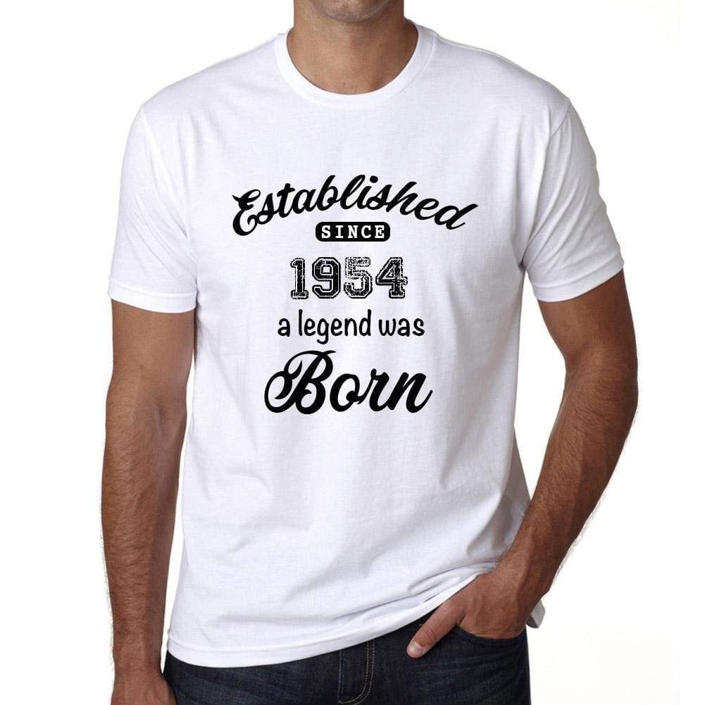 Established Since 1954 Mens Short Sleeve Round Neck T-Shirt 00095 - White / S - Casual