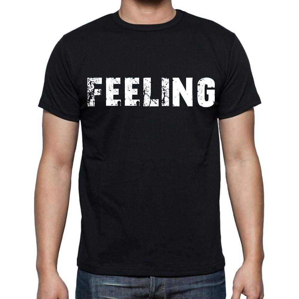 Feeling Mens Short Sleeve Round Neck T-Shirt Black T-Shirt En