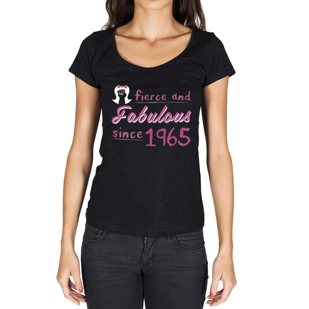 Fierce And Fabulous Since 1965 Womens T-Shirt Black Birthday Gift 00423 - Black / Xs - Casual