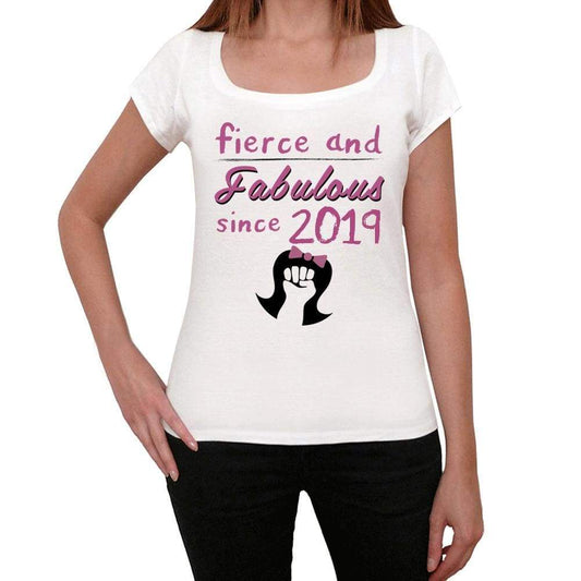 Fierce And Fabulous Since 2019 Womens T-Shirt White Birthday Gift 00424 - White / Xs - Casual