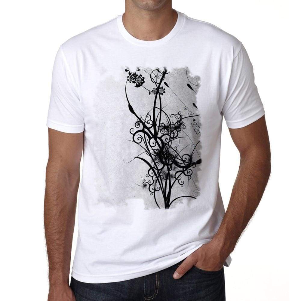 Flowers 2 Mens Tee White 100% Cotton 00164