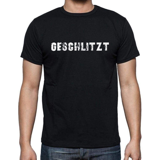 Geschlitzt Mens Short Sleeve Round Neck T-Shirt - Casual