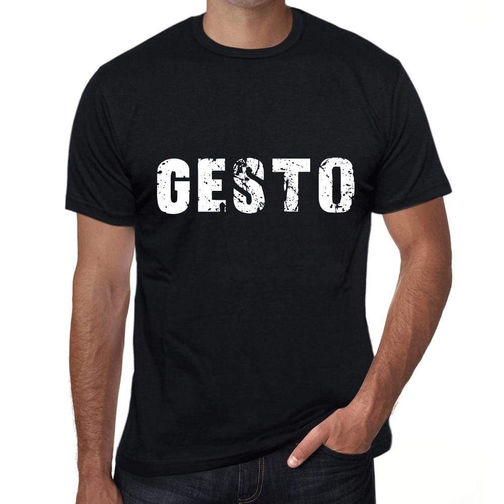 Gesto Mens T Shirt Black Birthday Gift 00551 - Black / Xs - Casual