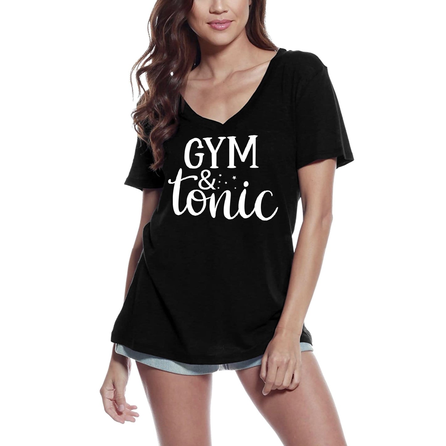 ULTRABASIC Women's Novelty T-Shirt Gym and Tonic - Funny Vintage Tee Shirt