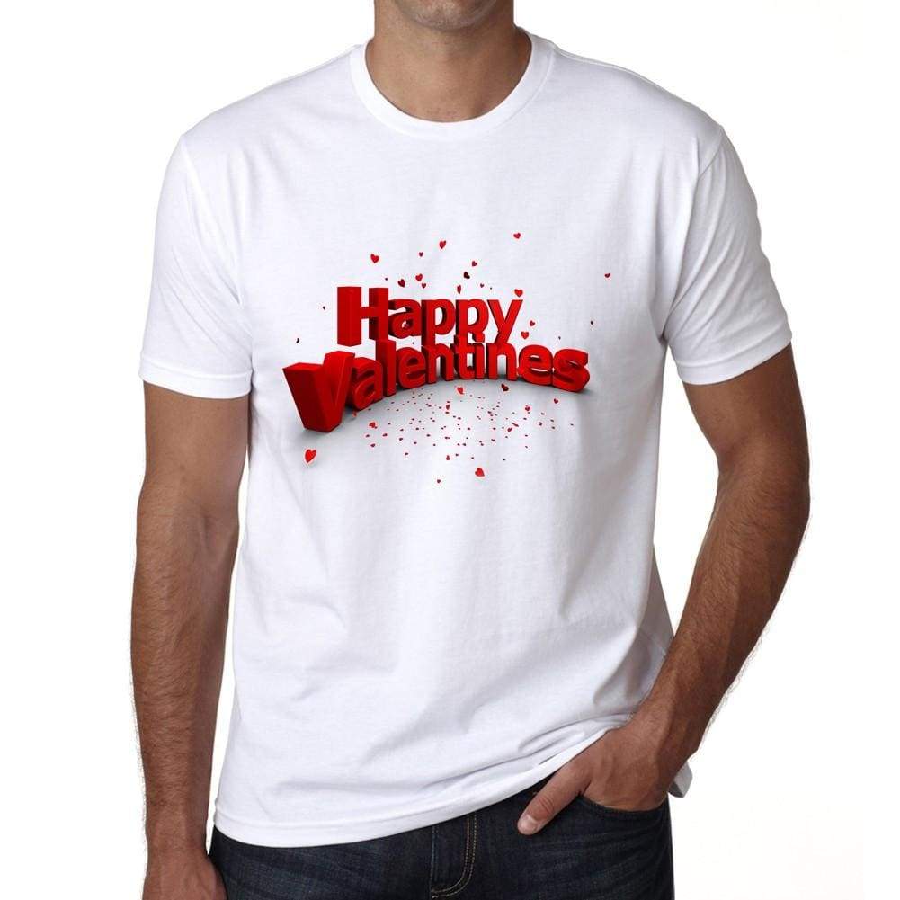 Happy Valentines Mens Tee White 100% Cotton 00156