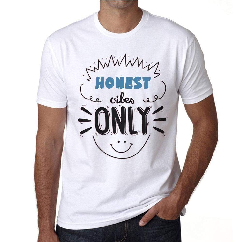 Honest Vibes Only White Mens Short Sleeve Round Neck T-Shirt Gift T-Shirt 00296 - White / S - Casual