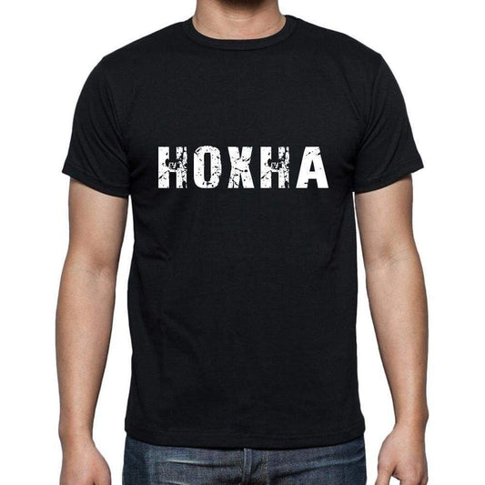 Hoxha Mens Short Sleeve Round Neck T-Shirt 5 Letters Black Word 00006 - Casual