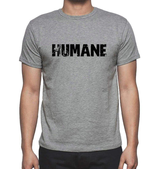 Humane Grey Mens Short Sleeve Round Neck T-Shirt 00018 - Grey / S - Casual