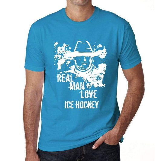 Ice Hockey Real Men Love Ice Hockey Mens T Shirt Blue Birthday Gift 00541 - Blue / Xs - Casual