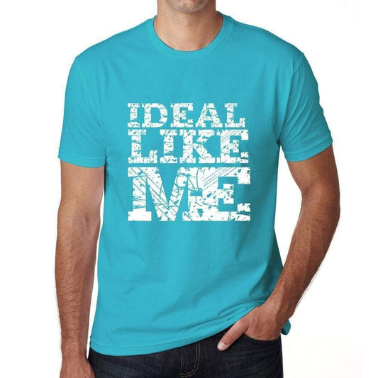 Ideal Like Me Blue Mens Short Sleeve Round Neck T-Shirt - Blue / S - Casual