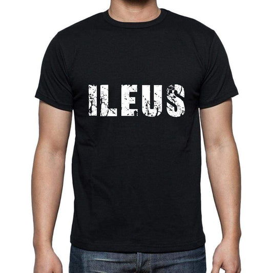 Ileus Mens Short Sleeve Round Neck T-Shirt 5 Letters Black Word 00006 - Casual