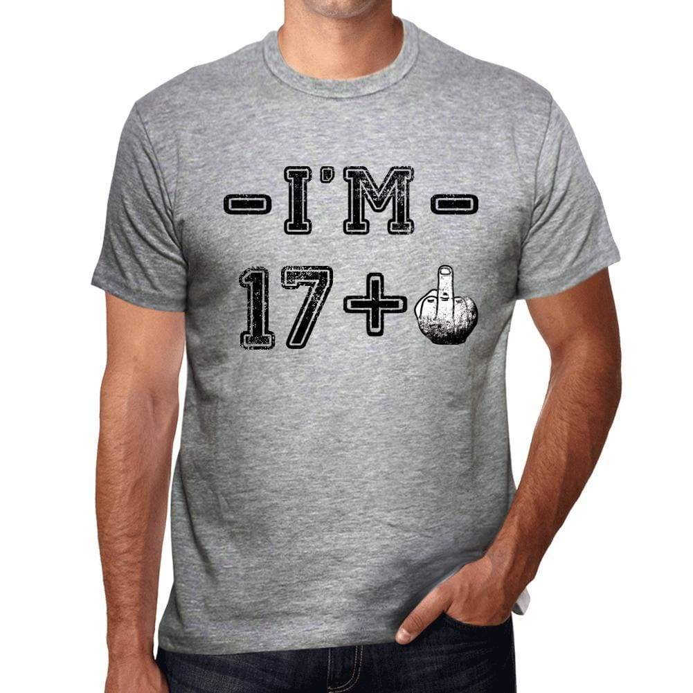 Im 17 Plus Mens T-Shirt Grey Birthday Gift 00445 - Grey / S - Casual