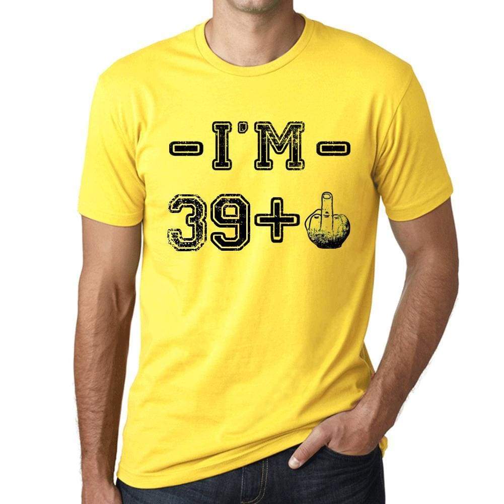 Im 35 Plus Mens T-Shirt Yellow Birthday Gift 00447 - Yellow / Xs - Casual