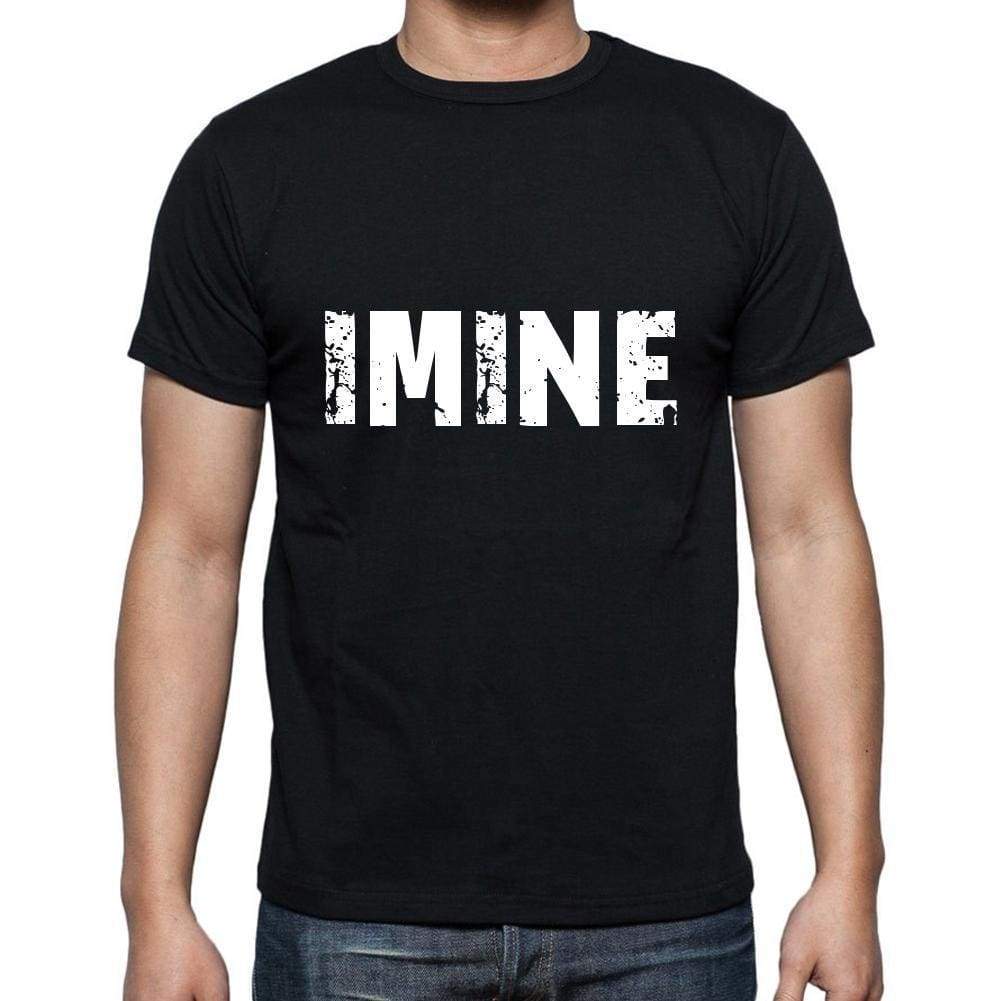 Imine Mens Short Sleeve Round Neck T-Shirt 5 Letters Black Word 00006 - Casual