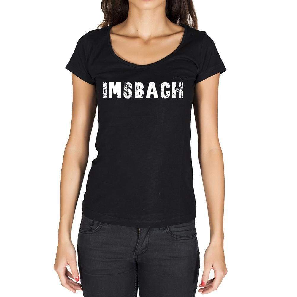 Imsbach German Cities Black Womens Short Sleeve Round Neck T-Shirt 00002 - Casual