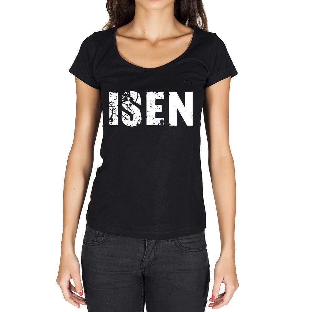 Isen German Cities Black Womens Short Sleeve Round Neck T-Shirt 00002 - Casual