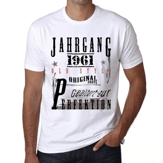 Jahrgang Birthday 1961 Mens Short Sleeve Round Neck T-Shirt Gift T-Shirt 00350 - White / Xs - Casual