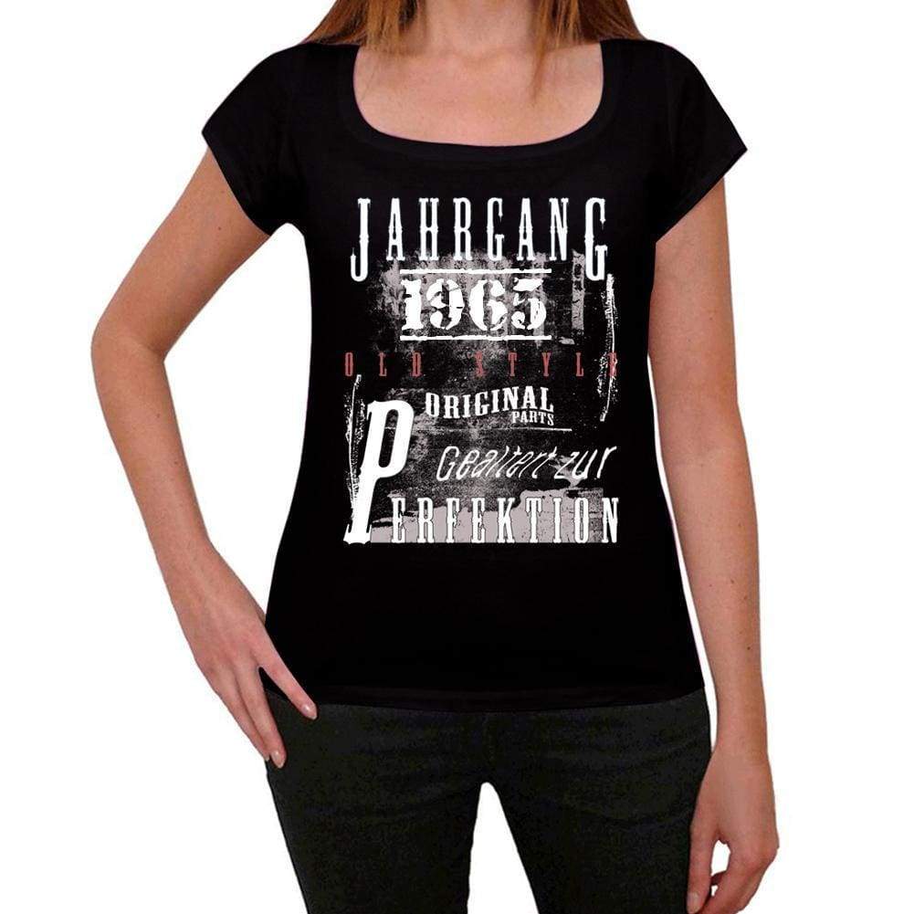 Jahrgang Birthday 1965 Black Womens Short Sleeve Round Neck T-Shirt Gift T-Shirt 00353 - Black / Xs - Casual