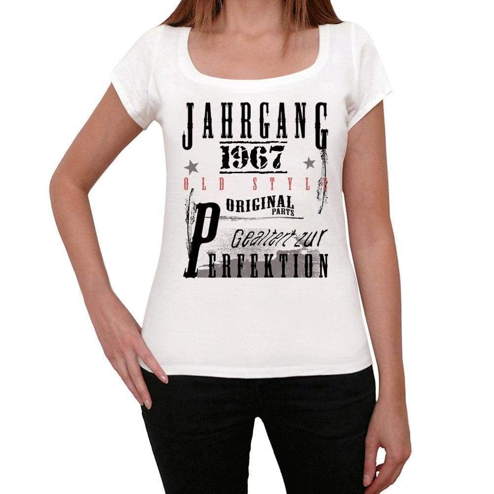 Jahrgang Birthday 1967 White Womens Short Sleeve Round Neck T-Shirt Gift T-Shirt 00351 - White / Xs - Casual